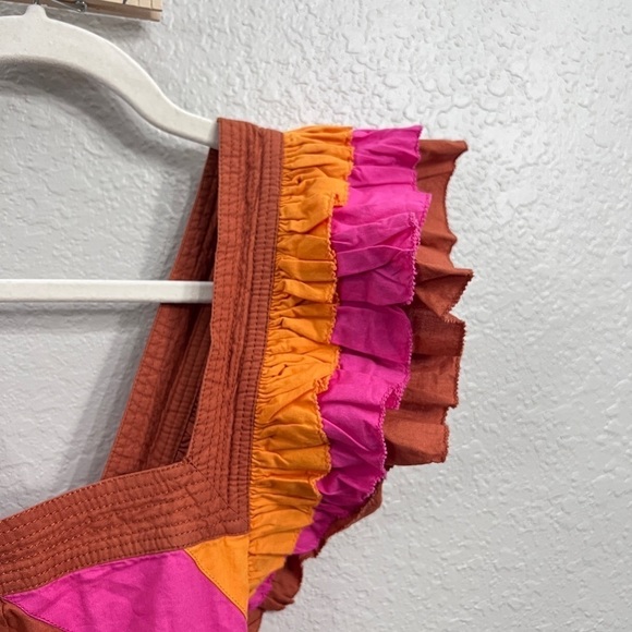 Anthropologie Love the Label Ruffled Colorblocked Midi Dress Size XS - Picture 6 of 14